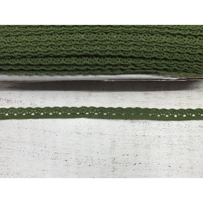 Fenyőzöld pamut csipke 1cm x 2méter