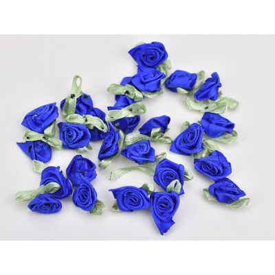 Szatén rózsafejek  s.kék 25db/csomag