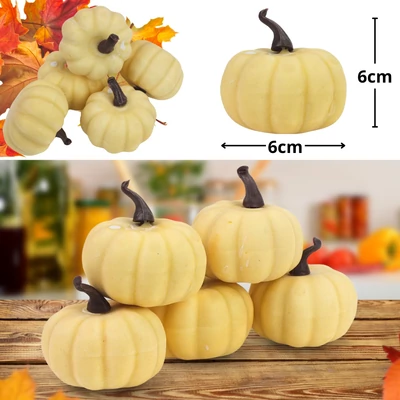 Dekorációs tök - krém 6cm 5db/csomag