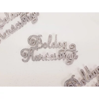 Csillogó Boldog Karácsonyt felirat elegáns ezüst 15cm 