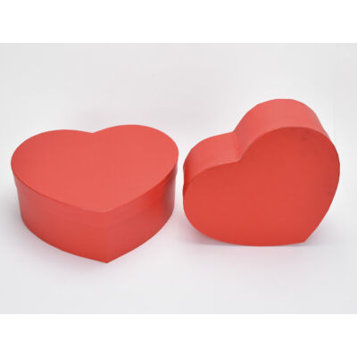 Papírdoboz szív alakú piros 2db/szett