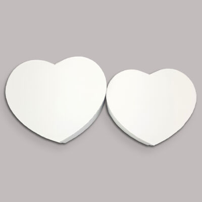 Papírdoboz szív alakú fehér 2db/szett