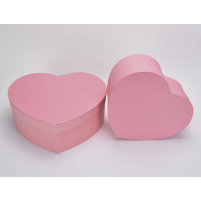 Papírdoboz szív alakú rózsaszín 2db/szett