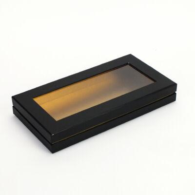 Lapos tégla papírdoboz arany belsővel fekete 60/#