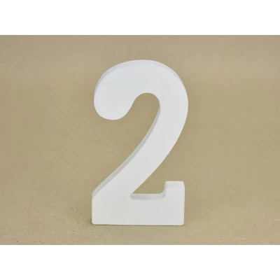 Fa asztalszámok fehér 2-es 1db/csomag