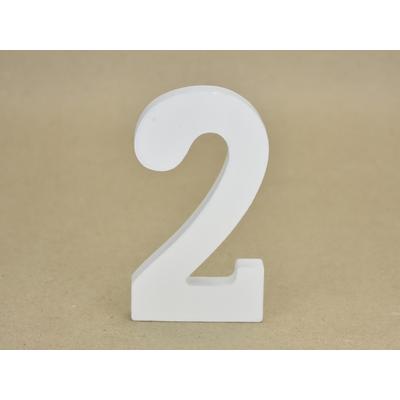Fa asztalszámok fehér 2-es 1db/csomag