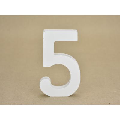 Fa asztalszámok fehér 5-ös 1db/csomag