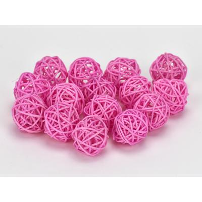 Vessző gömb rózsaszín 3cm 15db/csomag