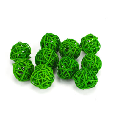 Vessző gömb zöld 3cm 10db/csomag