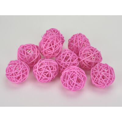 Vessző gömb rózsaszín 4cm 10db/csomag