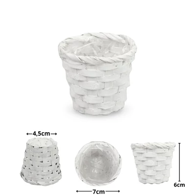 Bambusz kaspó fehér 7cm