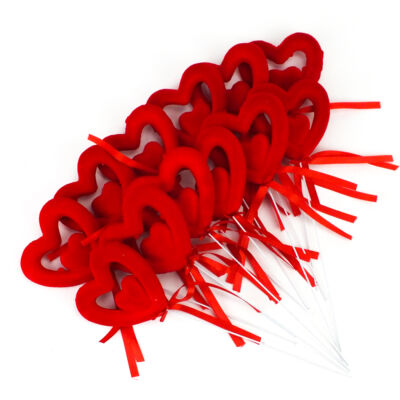 Beszúrós piros szív dekoráció 