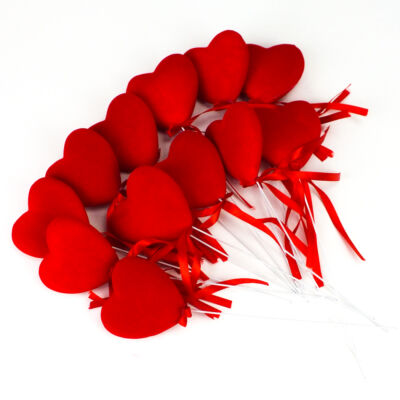 Beszúrós piros szív dekoráció 