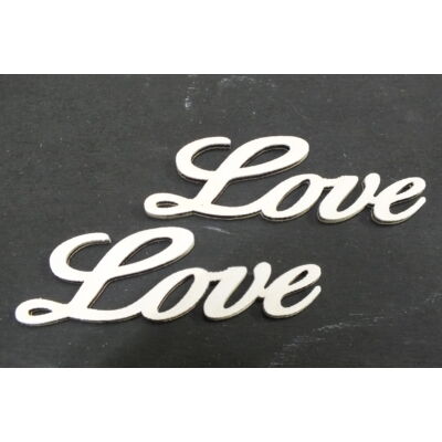 Fa "Love" felirat fehér 8cm 2db/csomag