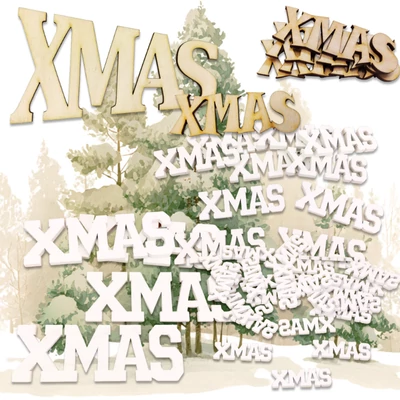 Fa "Xmas" felirat -  Több színben