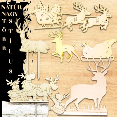 Natúr fa - Szarvas nagy - Több méretben