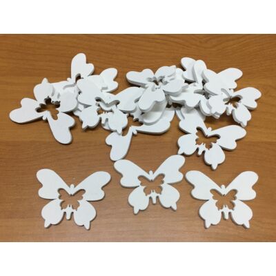 Fa pillangó fehér lukas 5cm 15db/csomag