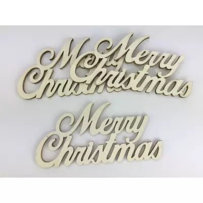 Natúr fa - Merry Christmas felirat  3db/csomag