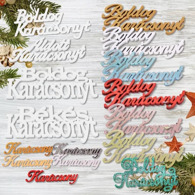 Fa "Karácsonyi" felirat - Több színben és méretben
