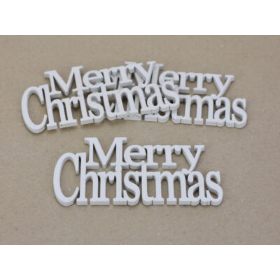 Fa - "Merry Christmas" felirat koszorúra fehér 14cm 3db/csomag