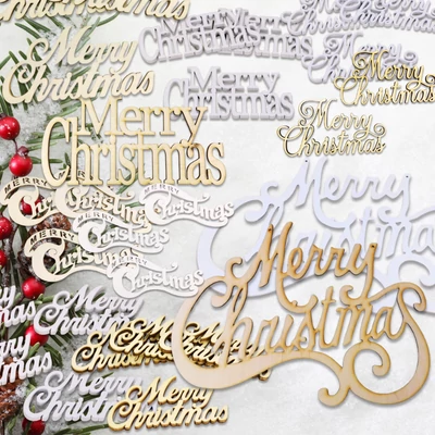 Fa - "Merry Christmas" felirat - Több színben és méretben