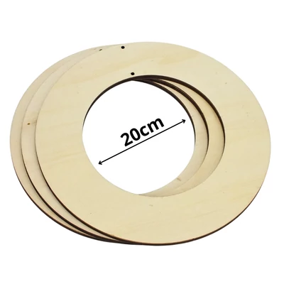 Natúr fa karika koszorú alap 20cm 3db/csomag 140cs/#