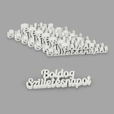Natúr fa Boldog születésnapot felirat fehér