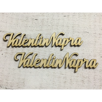Natúr fa - " Valentin Napra" felirat 15cm 2db/csomag