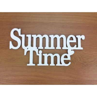 Fa - "Summer Time" felirat koszorúra fehér 7x14cm