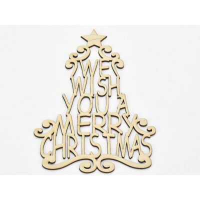 Natúr fa - "We wish you a ..." karácsonyfa koszorúra 24cm