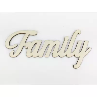 Natúr fa - "Family" felirat 9x18cm