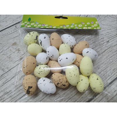 Festett polisztirol tojás természetes színek 2*3cm 24db/cs