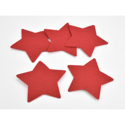 Filc - Csillag piros 10cm 5db/csomag