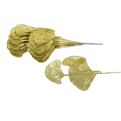Gingko levél csillámos arany 10db/csomag