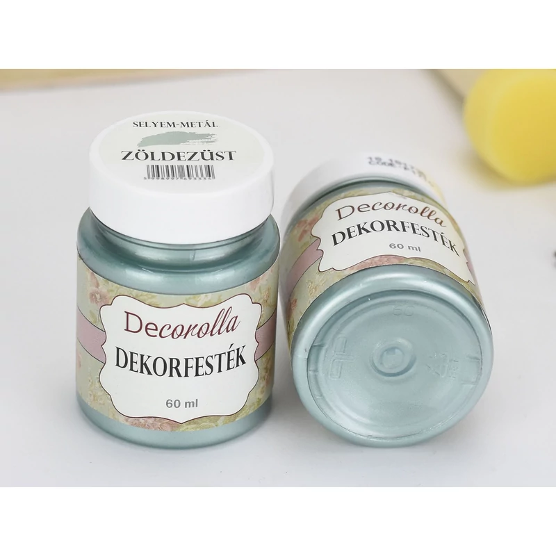 Decorolla selyem-metál dekorfesték 60ml zöldezüst