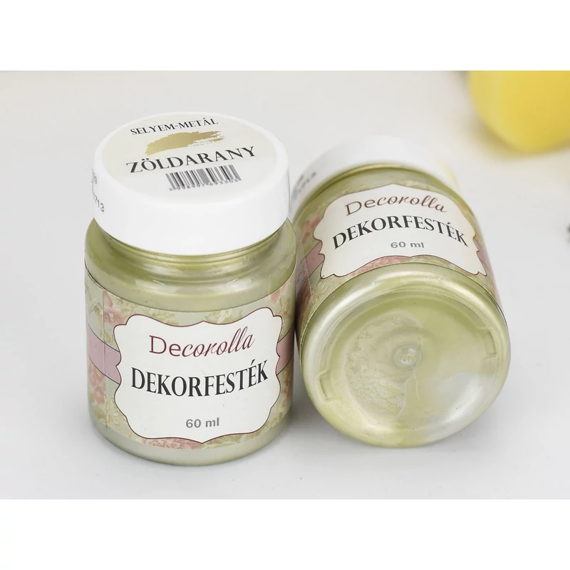 Decorolla selyem-metál dekorfesték 60ml zöldarany