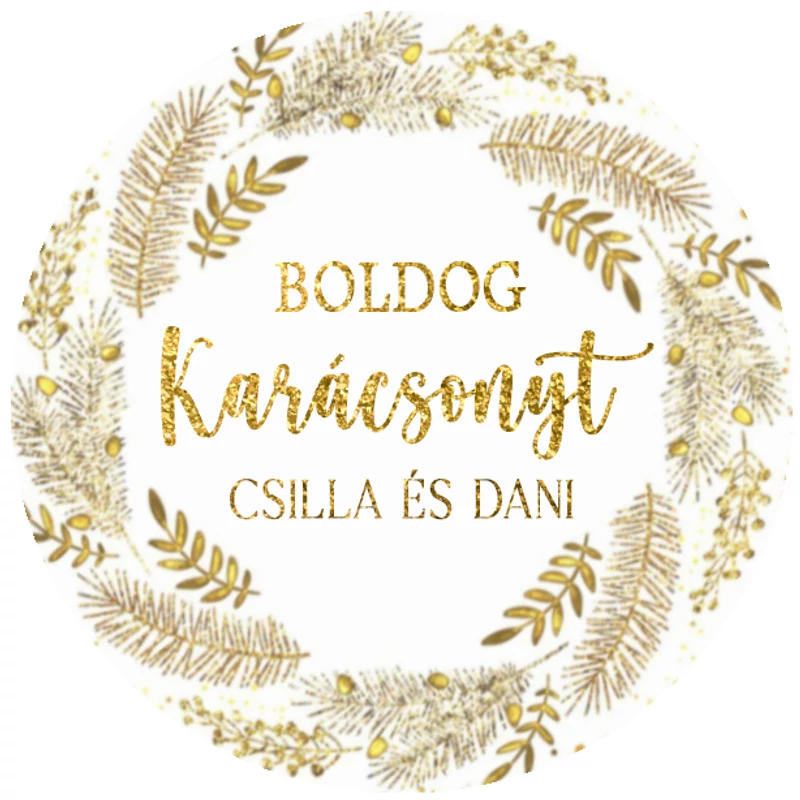 Matrica - Egyedi szöveggel ellátott, személyre szabott, karácsonyi matrica