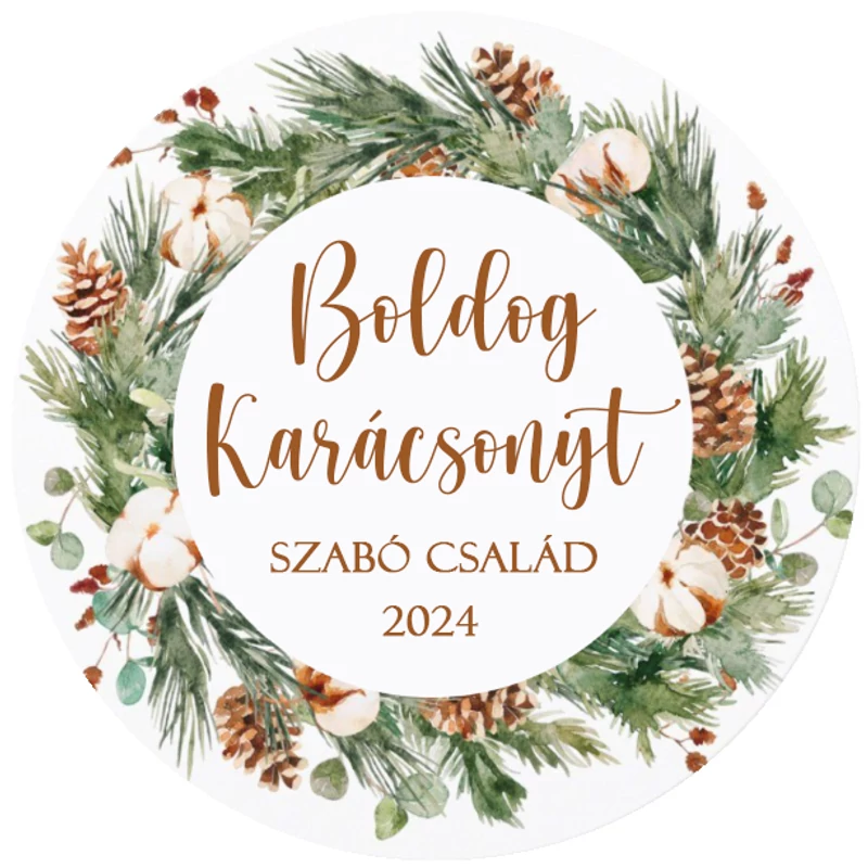 Matrica - Egyedi szöveggel ellátott, személyre szabott, karácsonyi matrica