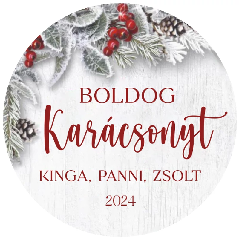Matrica - Egyedi szöveggel ellátott, személyre szabott, karácsonyi matrica