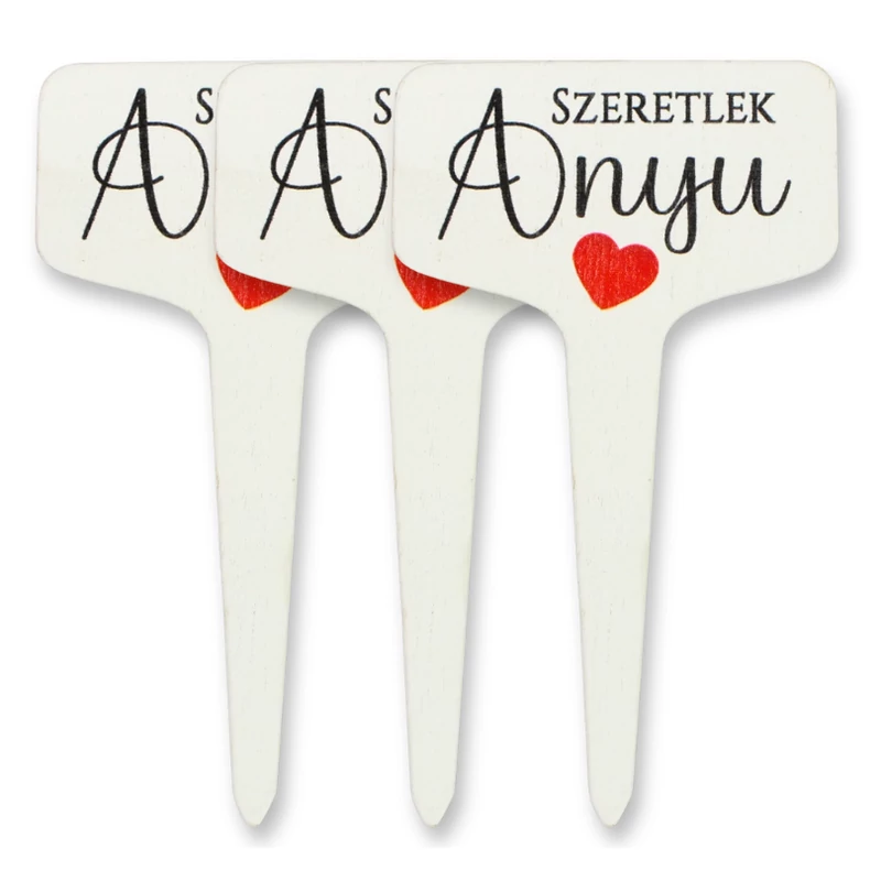 Fa beszúrós tábla Szeretlek Anyu 3db - saját nyomtatás