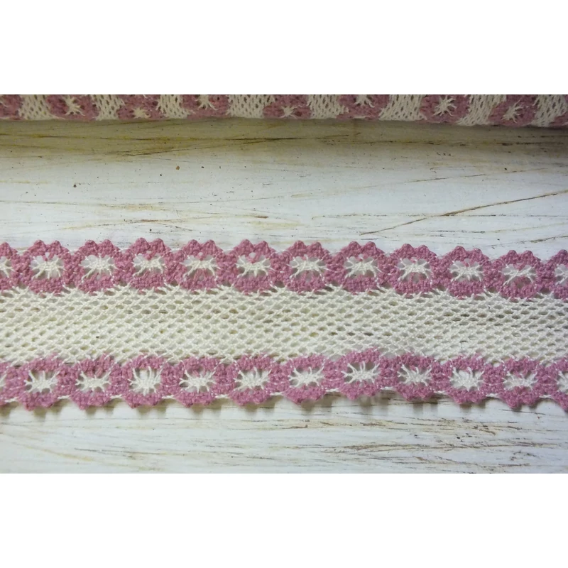 Vintage pink pamut csipke 4cm*2méter