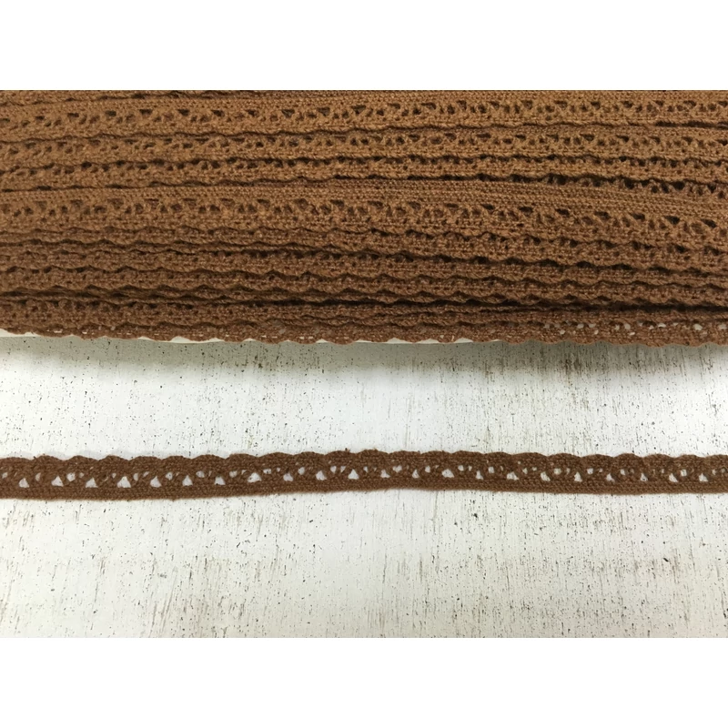 Barna pamut csipke 1cm x 20méter