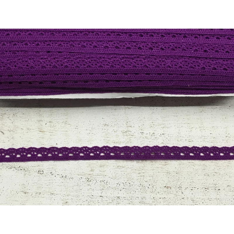 Padlizsán pamut csipke 1cm x 2méter