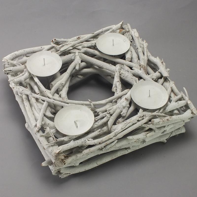 Rőzse adventi alap négyzet fehér 33x33cm