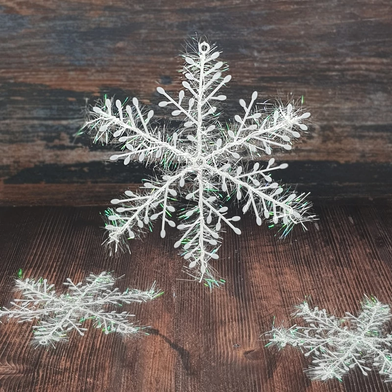 Hópihe dekoráció csillámos  14cm 3db/csomag