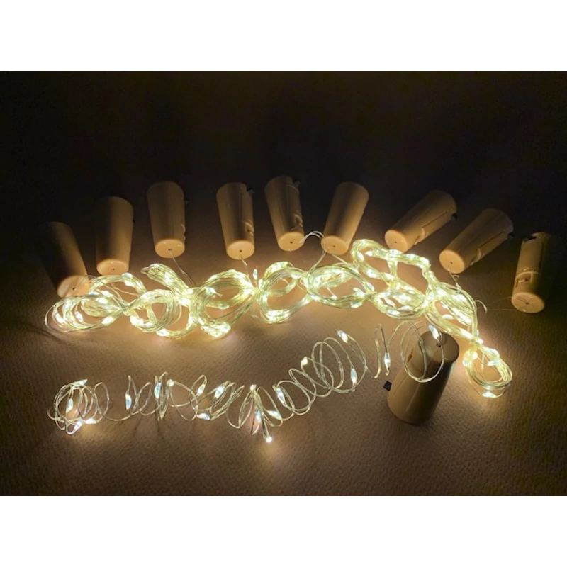 LED fényfüzér dugóval 20LED/2m - meleg fény - 10db/cs OKOS ÁR