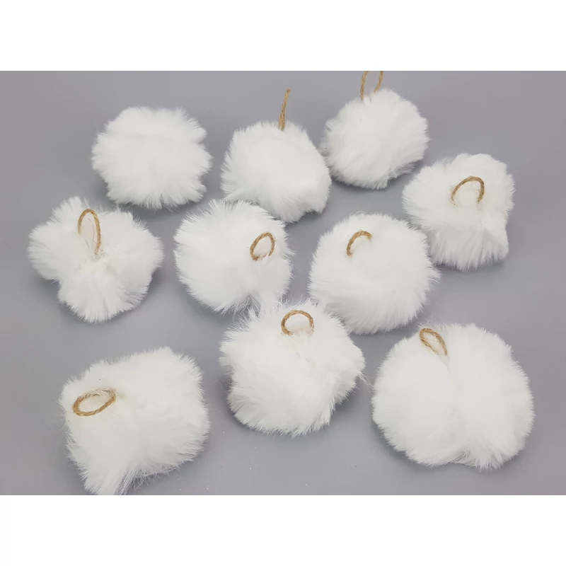 Pihe-puha szőrgombóc 6cm 10db/cs fehér