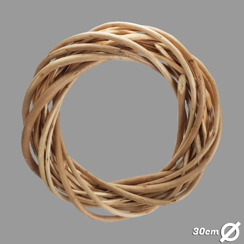 Vessző koszorú natúr 30cm