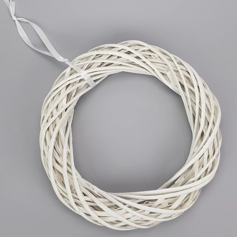 Vessző koszorú fehér 30cm
