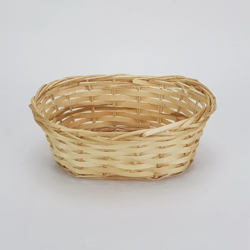 Fonott ovál kosár 25*15cm - natúr